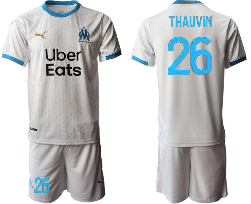 Men 2020-2021 club Marseille home grey #26 Soccer Jerseys->paris st german jersey->Soccer Club Jersey